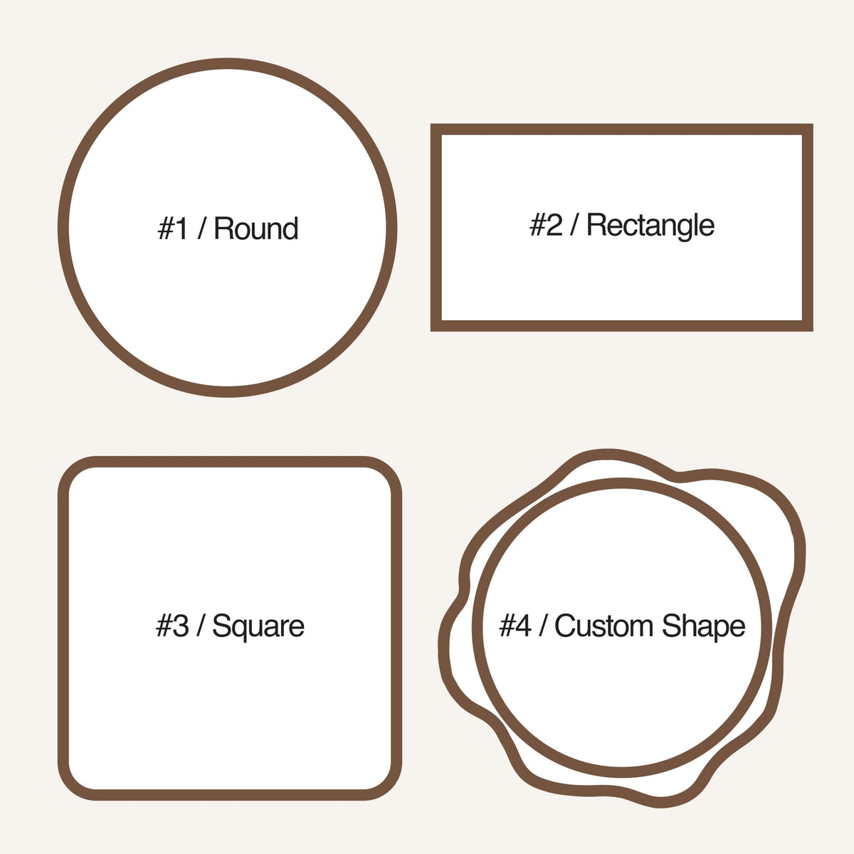 papier personnalisé Stamprints forme étiquette