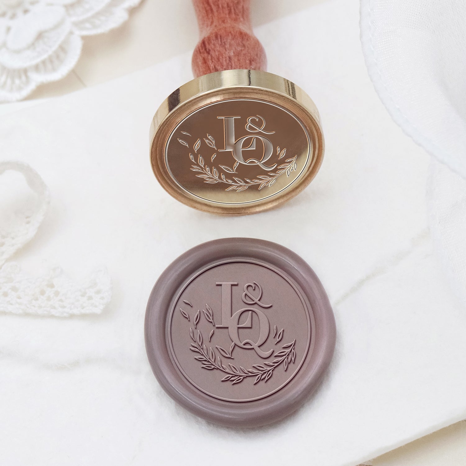 Stamprints Tampons Sceau de Cire Monogramme de Mariage Personnalisé 2