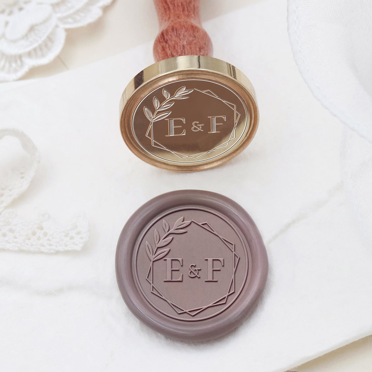 Stamprints Tampons Sceau de Cire Monogramme de Mariage Personnalisé 2