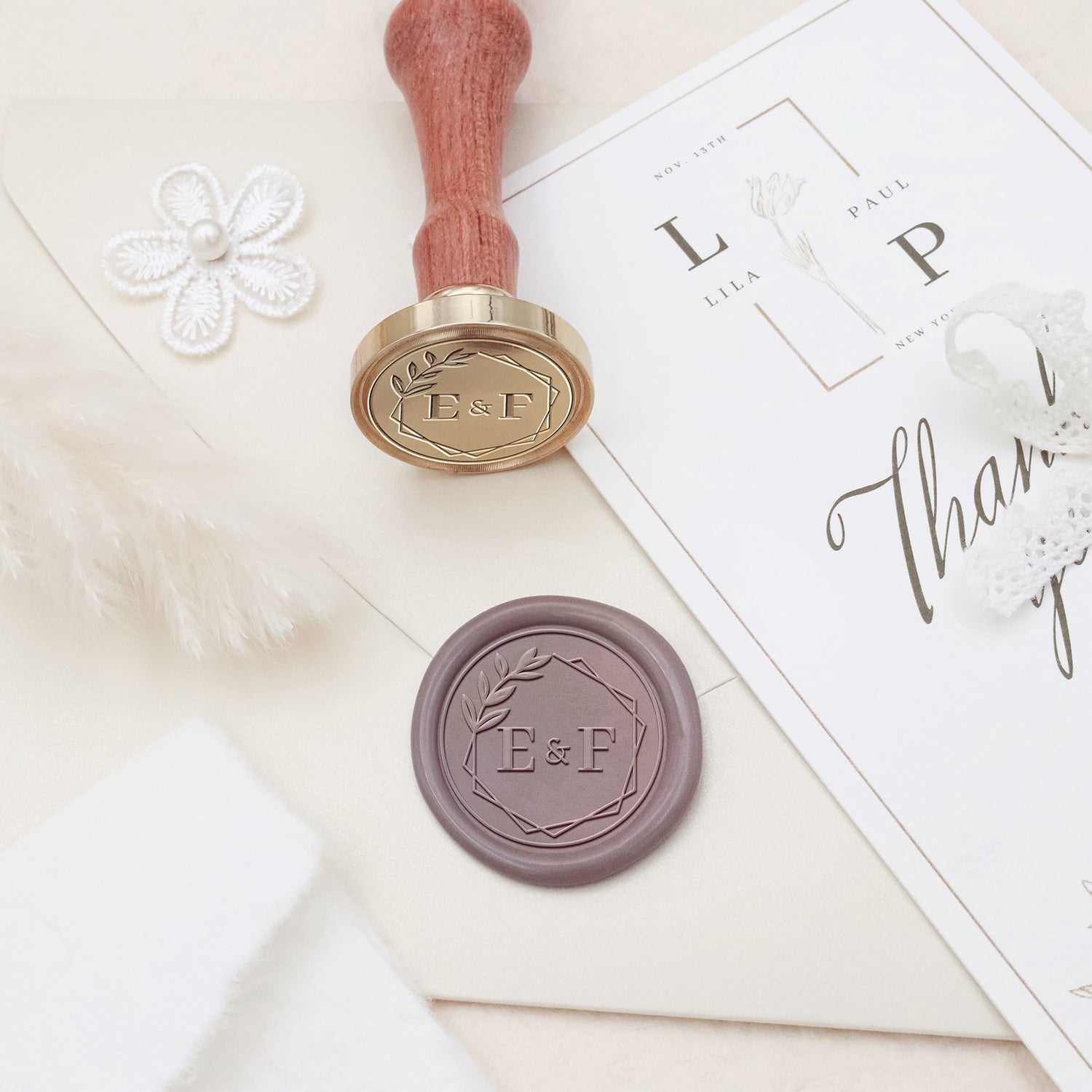 Stamprints Tampons Personnalisés Monogramme Mariage Sceau de cire à cacheter 3