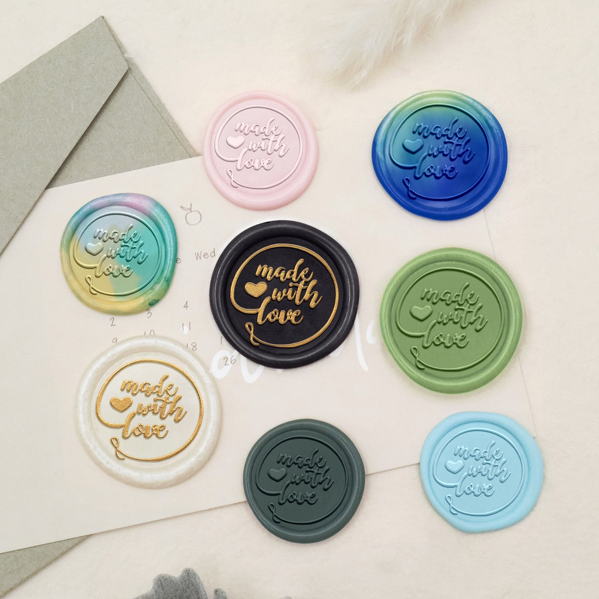 Tampon Encreur Sceau de Cire de Salutation Stamprints - Made With Love 3