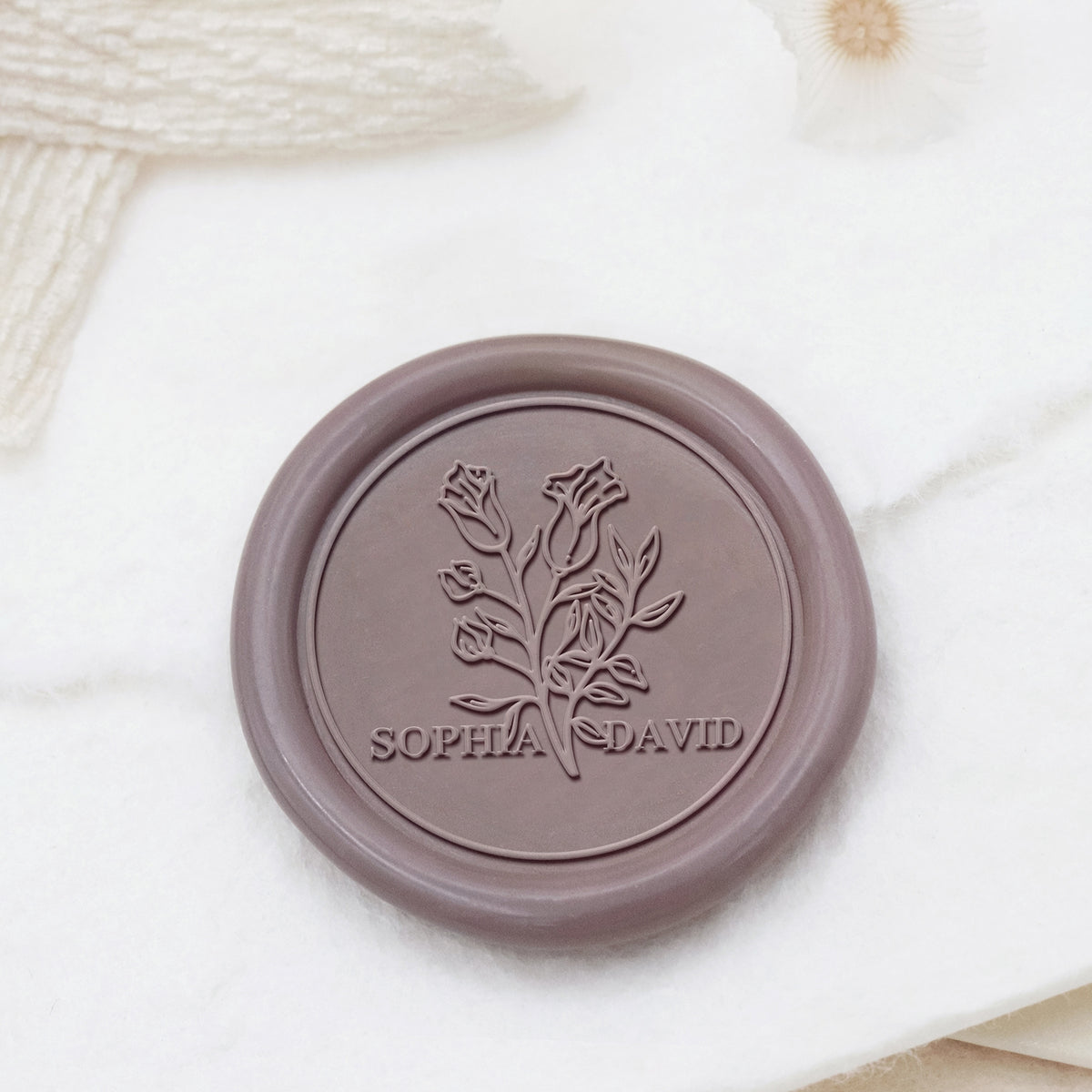 Stamprints Tampon Encreur Sceau de Cire de Mariage Personnalisé Nom & Date 1