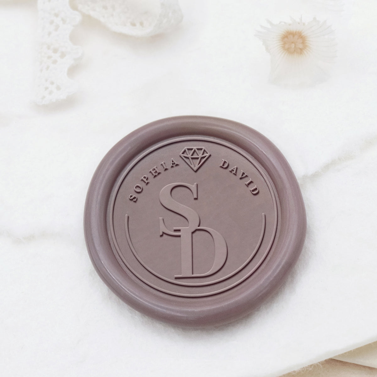 Stamprints Tampons Sceau de Cire Monogramme de Mariage Personnalisé 1