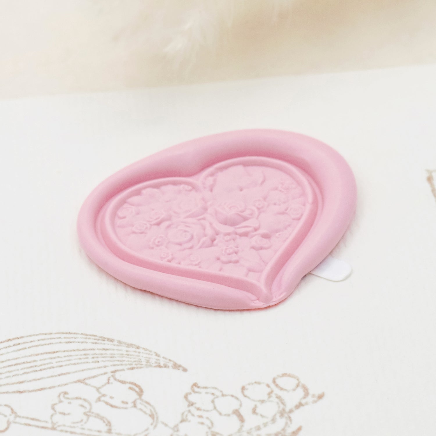 Stamprints Autocollants Sceau de Cire Autocollant en Forme de Cœur Relief 3D 4