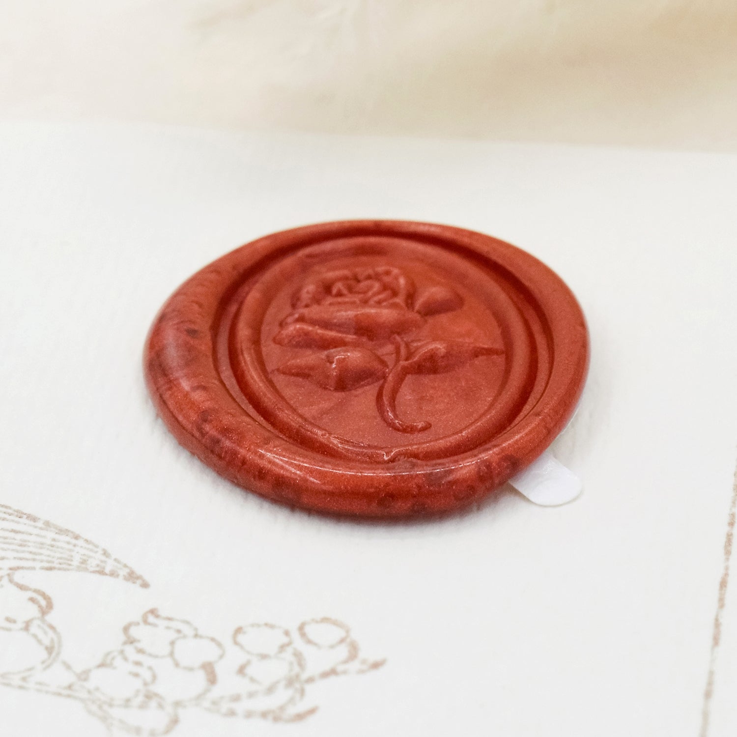 Stamprints Autocollants de sceau de cire autocollant Rose relief 3D 4