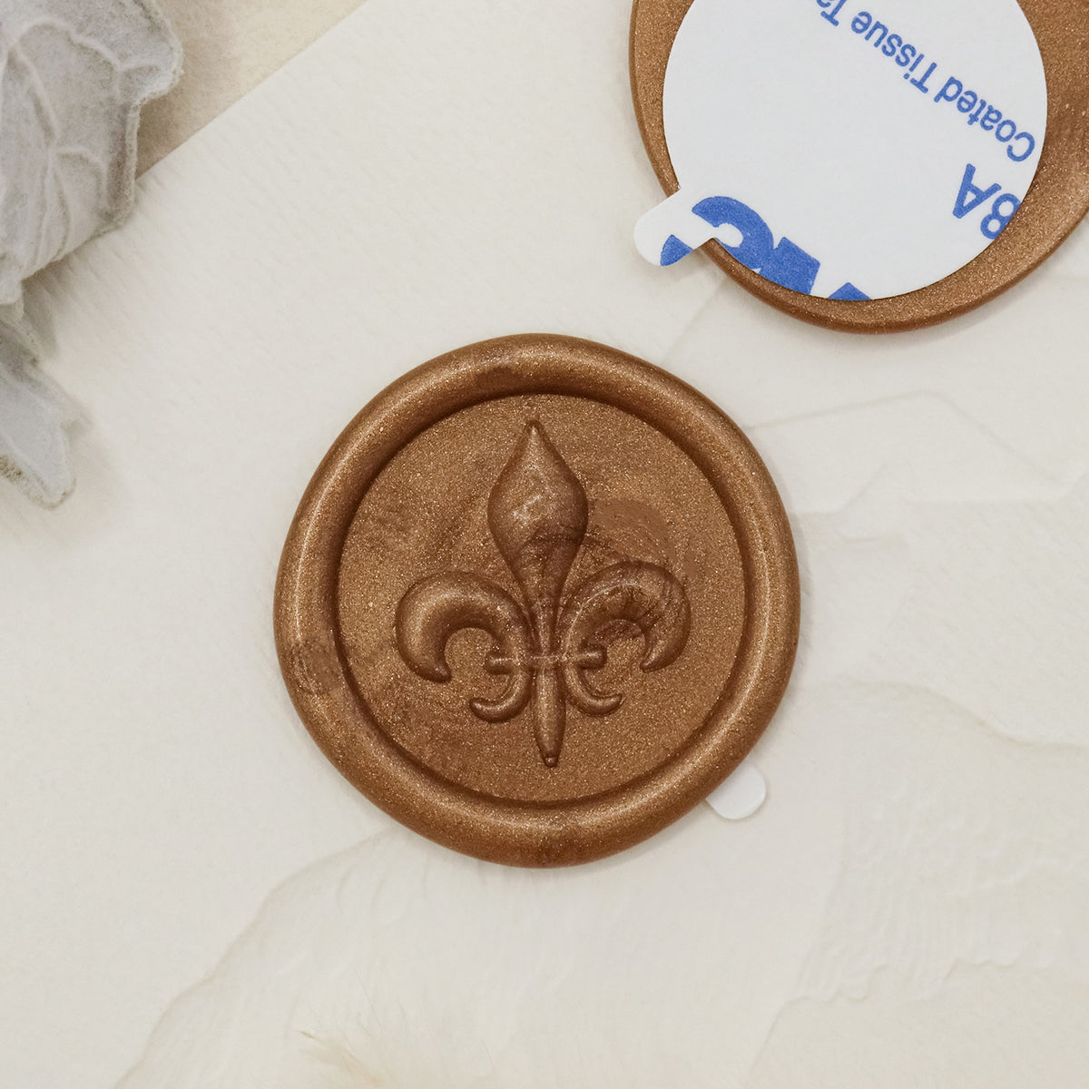 Stamprints 3D Relief Fleur de Lis Autocollants Sceau de Cire Autocollant 1