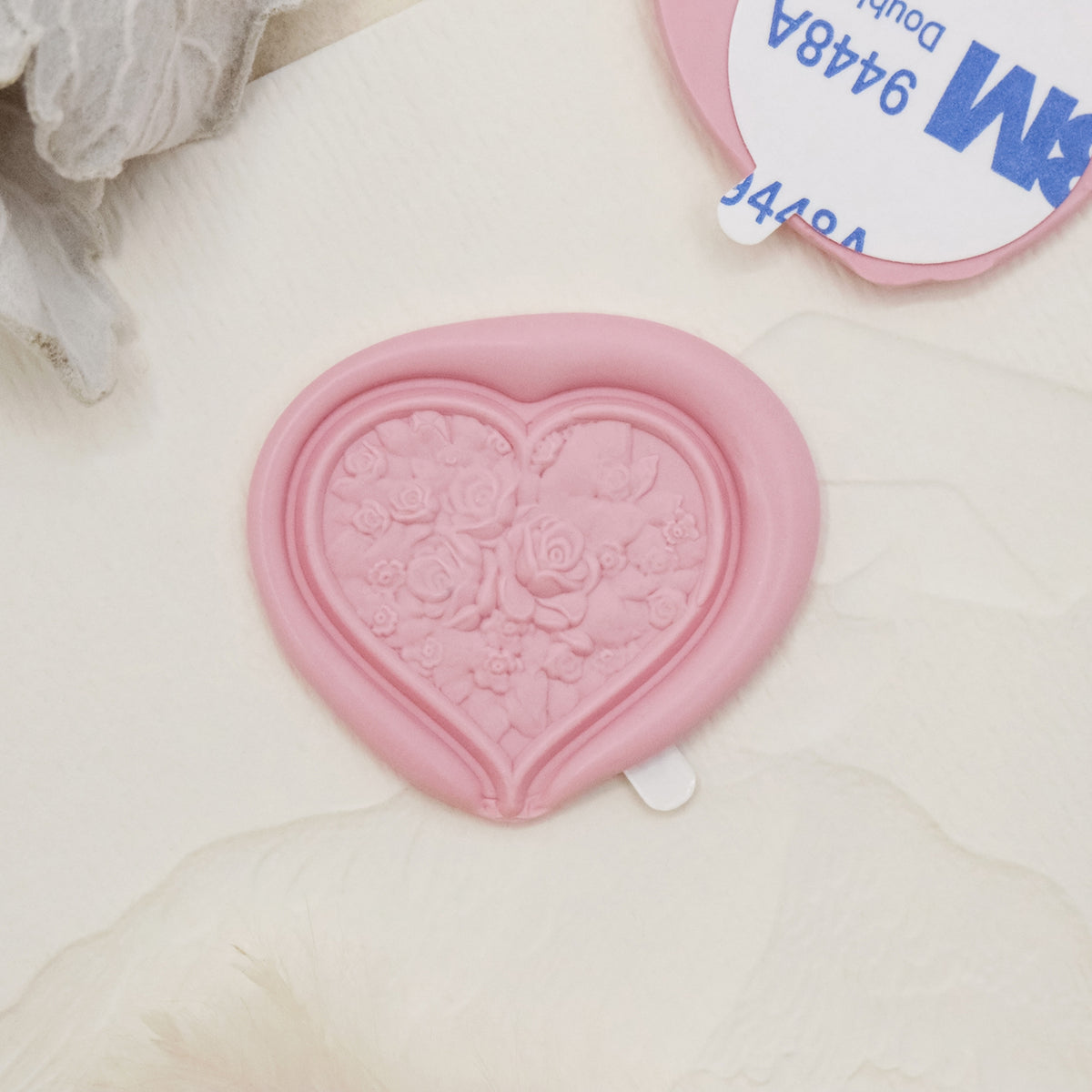 Stamprints Autocollants Sceau de Cire Autocollant en Forme de Cœur Relief 3D 1