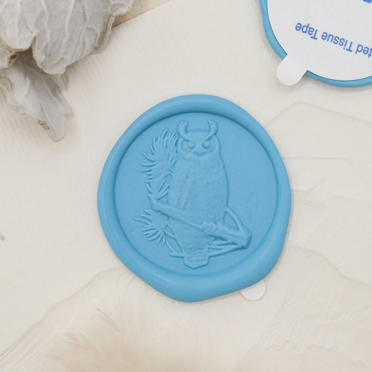 Stamprints Autocollants Sceau de Cire Autocollant Chouette Nocturne Relief 3D 1