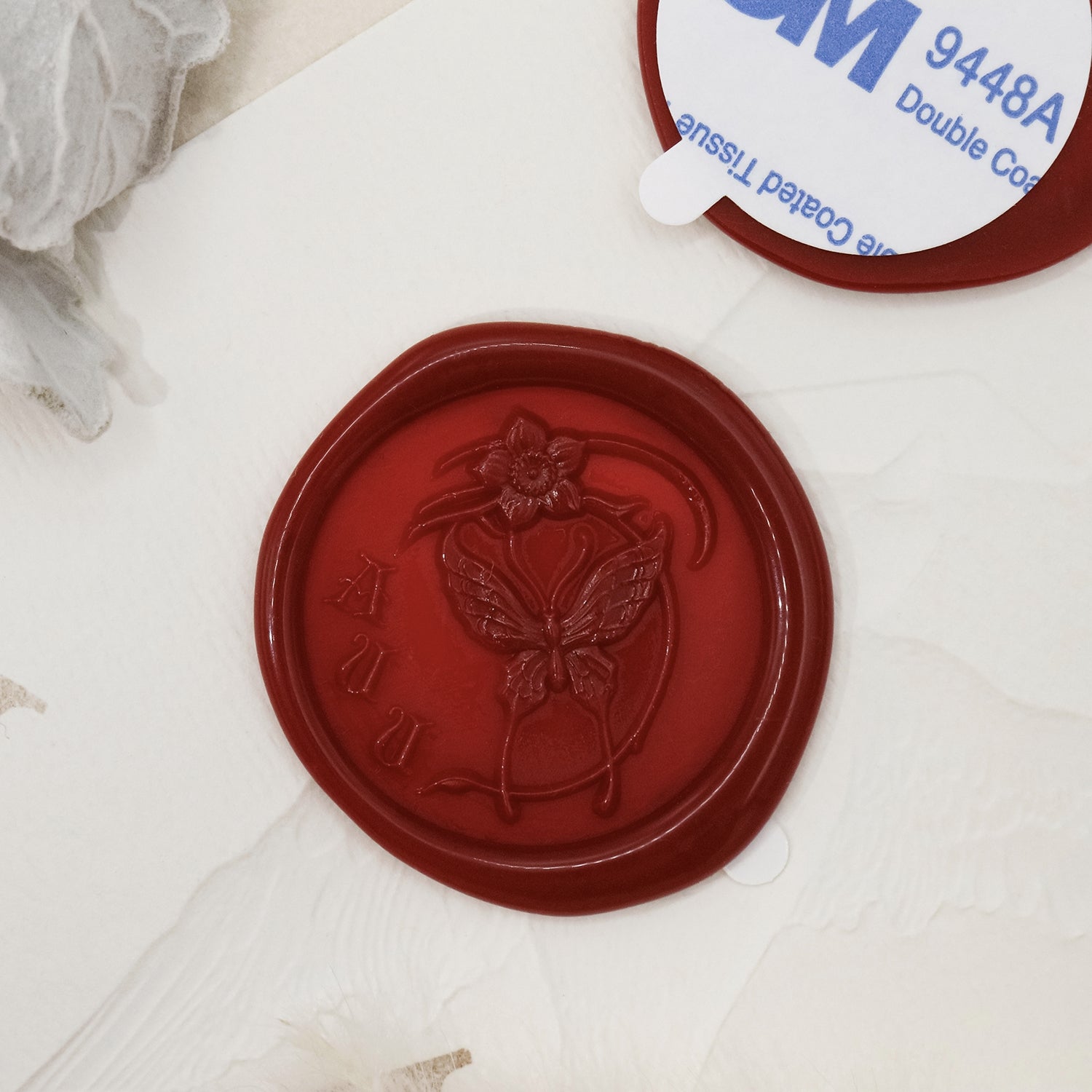 Stamprints Autocollants sceau de cire 3D relief papillon autocollant 1