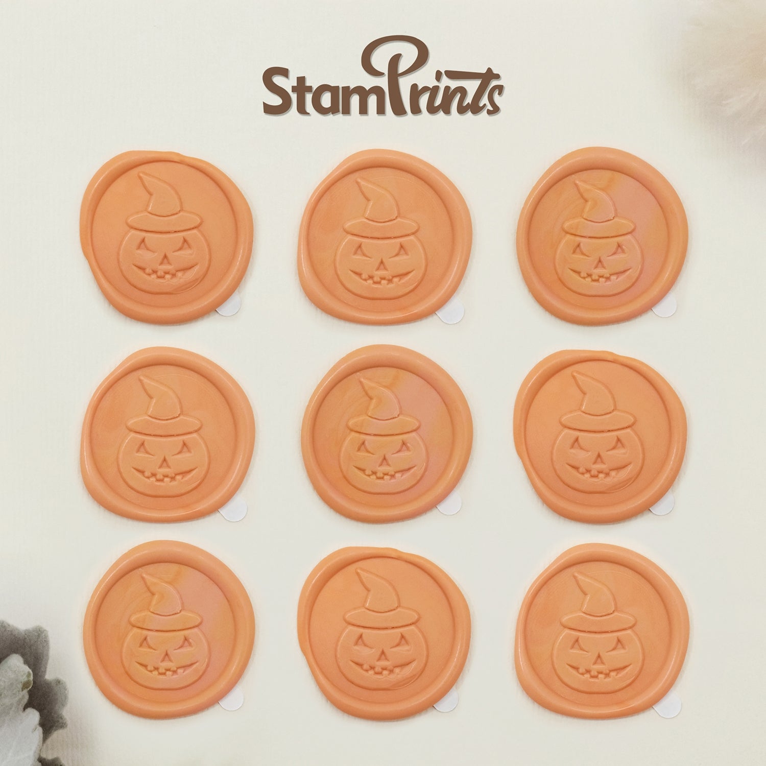 Stamprints Autocollants Sceau de Cire Autocollant Citrouille Relief 3D 2