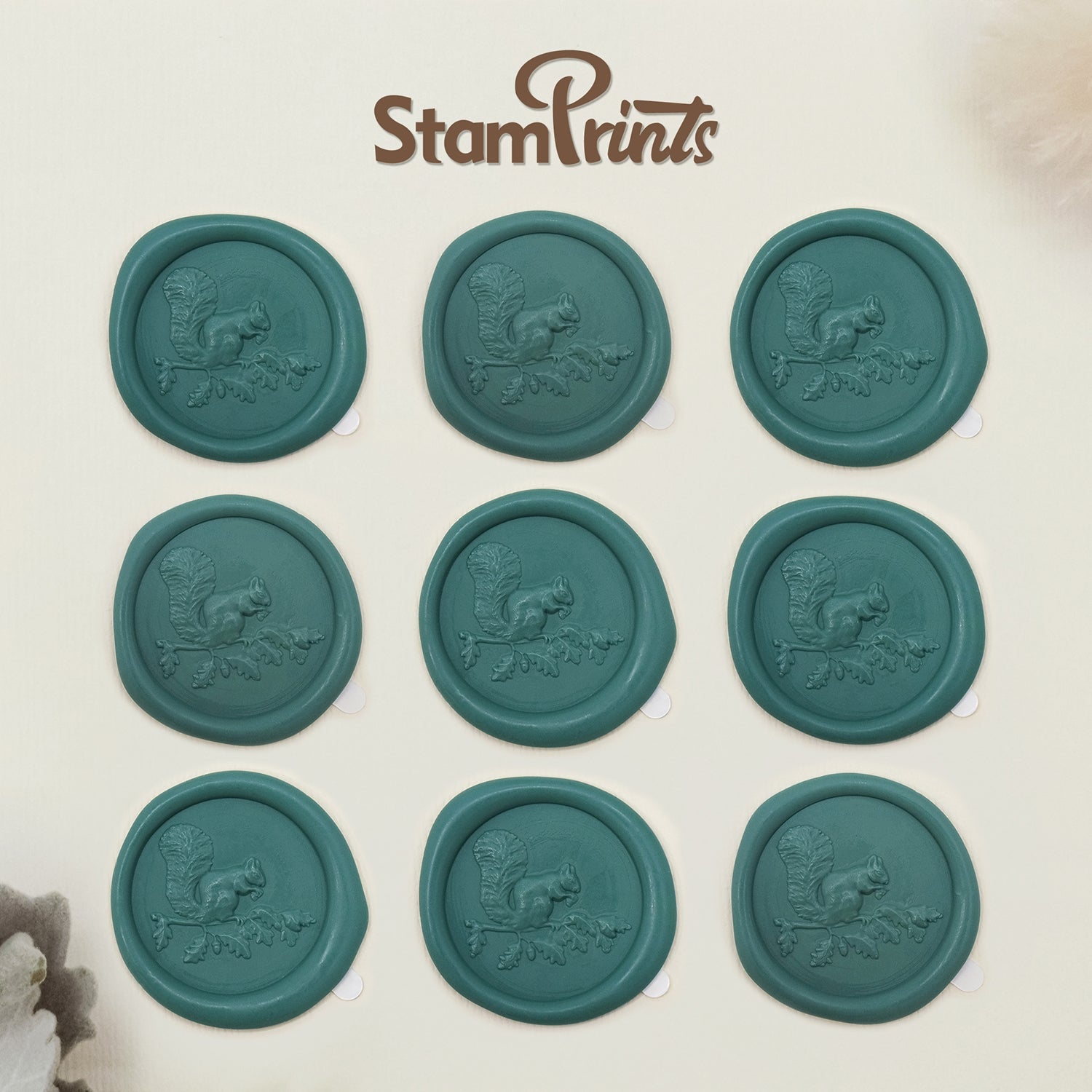 Stamprints Autocollants Sceau de Cire Autocollant Écureuil Relief 3D 2