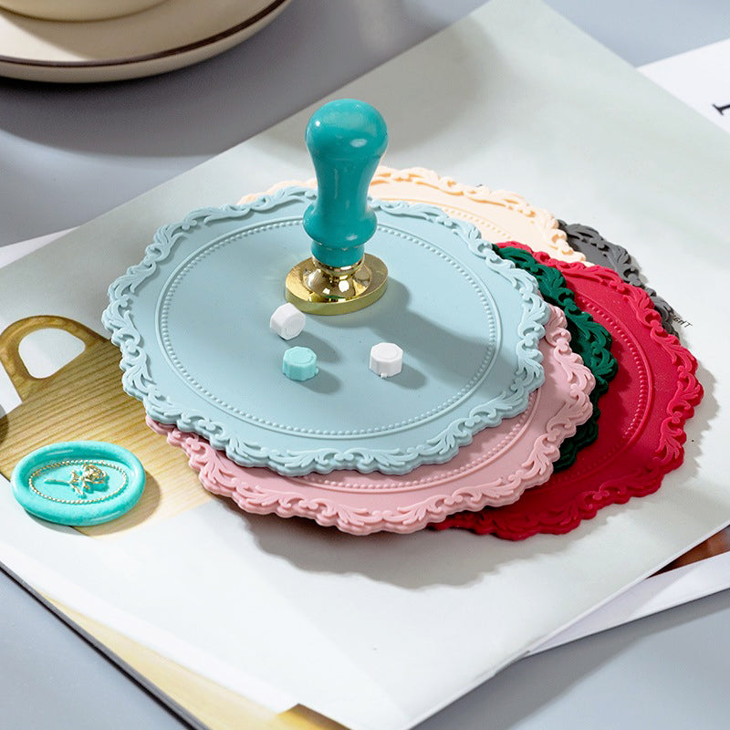 Vintage Baroque Lace Wax Seal Silicone Mat b