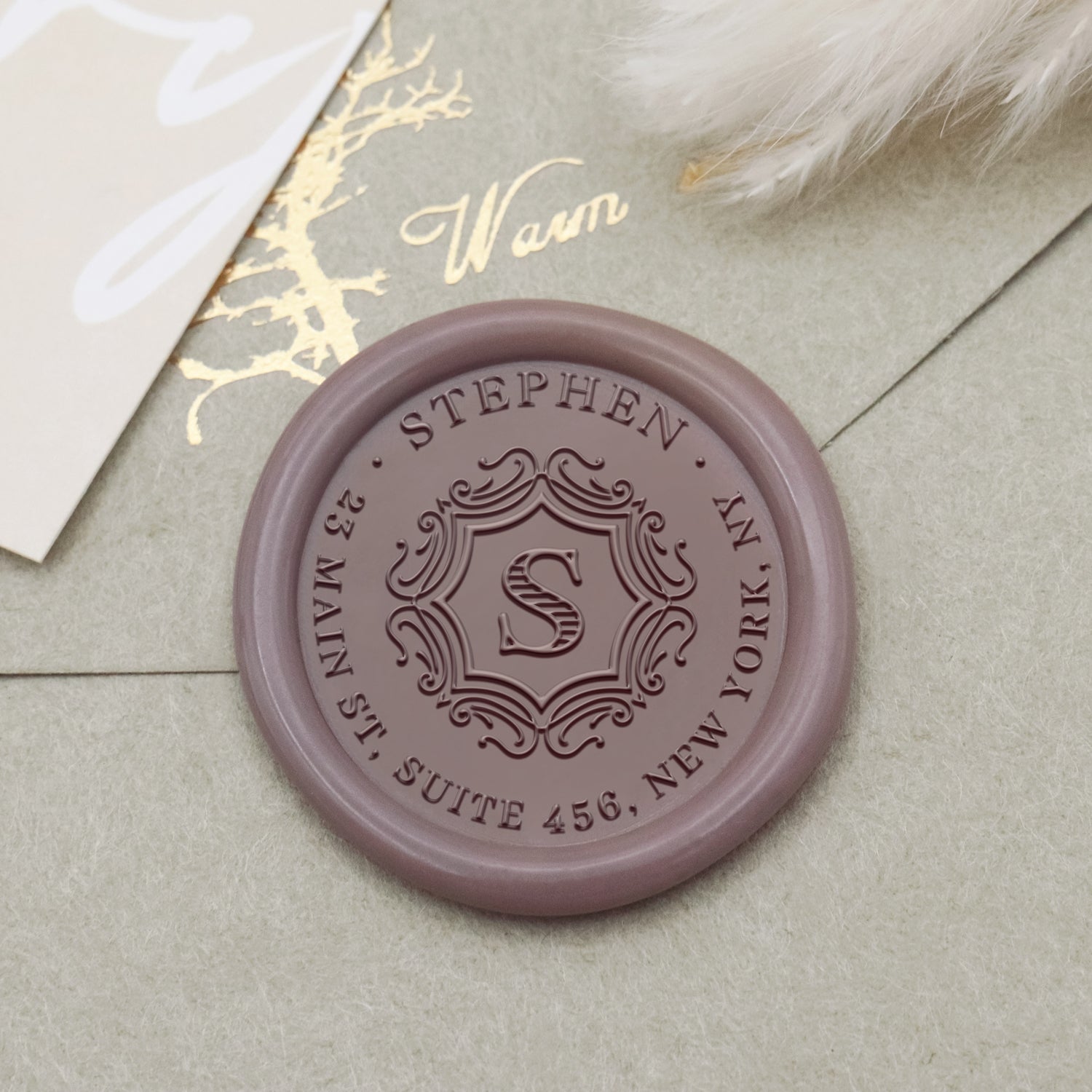 Tampon Encreur Sceau de Cire Adresse Personnalisé - Style 20 1