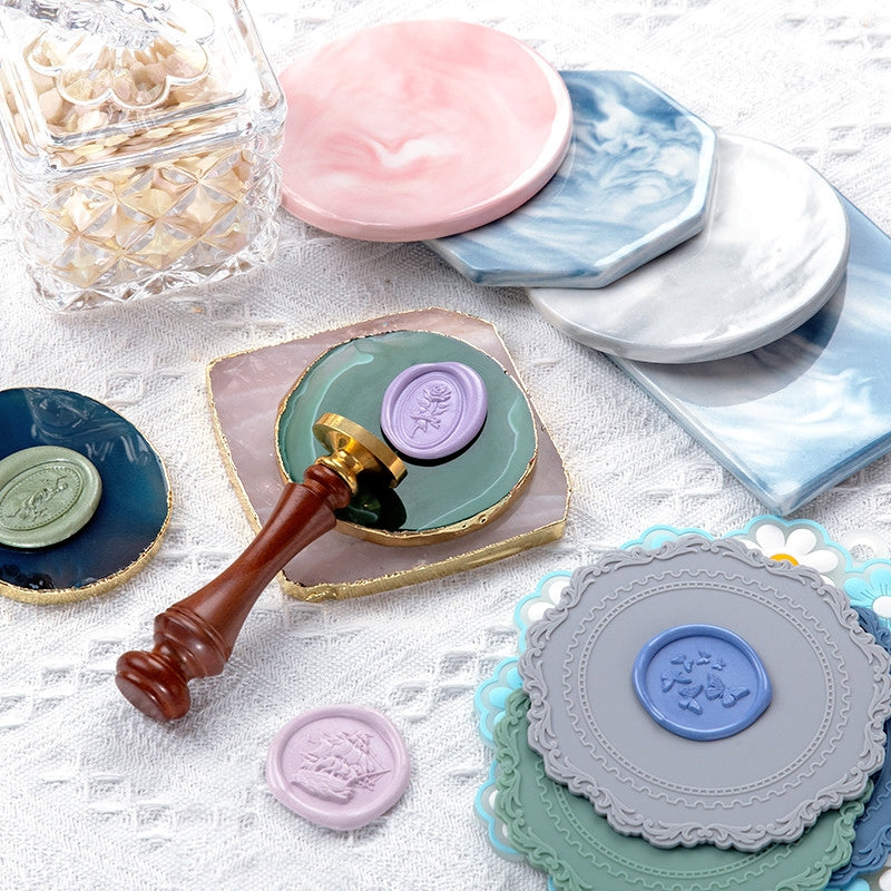 Tampon Encreur de Démoulage en Agate Cristal pour Sceau de Cire à Cacheter b1