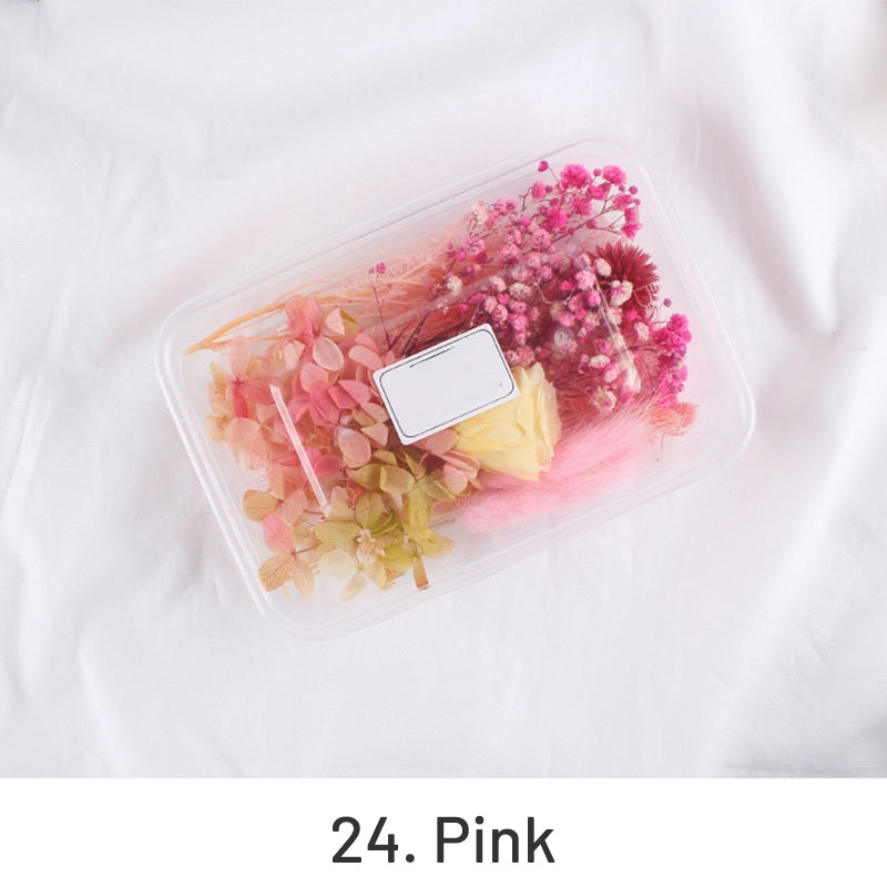 Boîte de Matériaux Floraux Conservés de Vraies Fleurs Séchées à l'Air sku-24