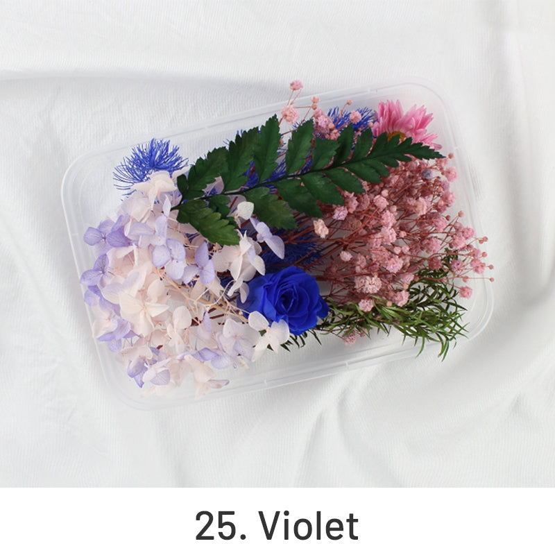 Coffret de Matériaux Floraux Conservés de Vraies Fleurs Séchées à l'Air sku-25