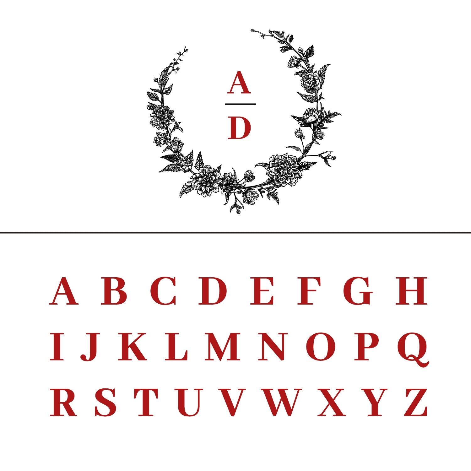 Custom Botanical Wedding Monogram Rubber Stamp (18 Designs)  1