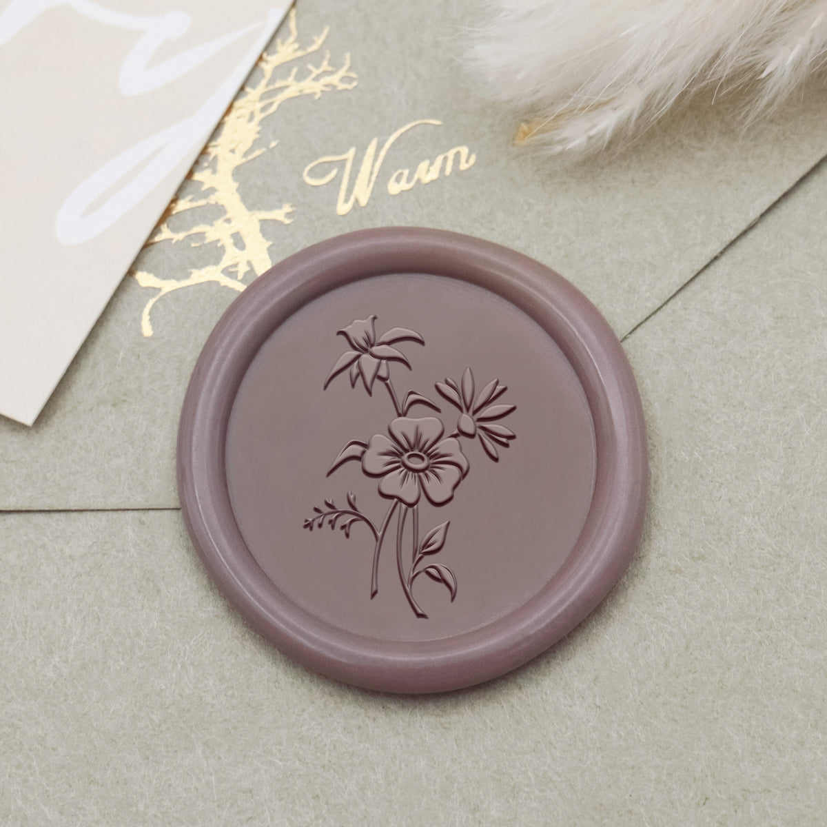 Tampon Encreur Sceau de Cire Botanique (18 Motifs)-3 1