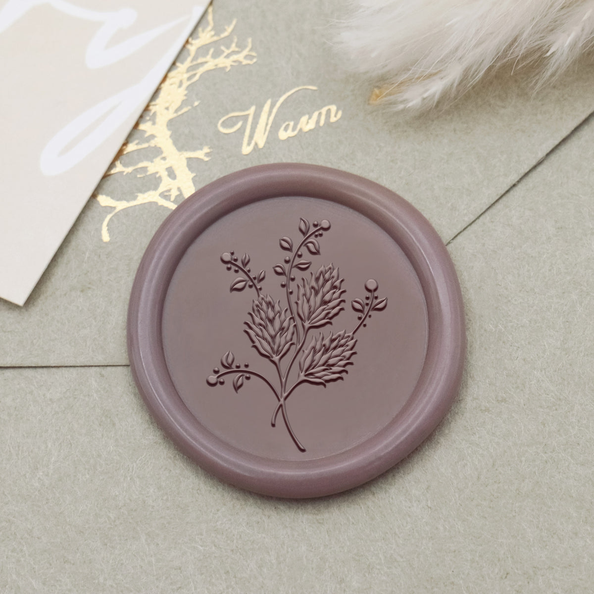 Tampon Encreur Sceau de Cire Botanique (18 Motifs)-6 1