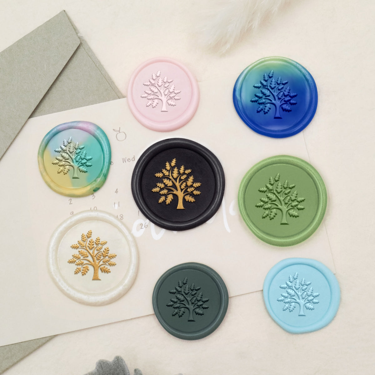 Tampon Encreur Sceau de Cire Botanique (18 Motifs)-18 3