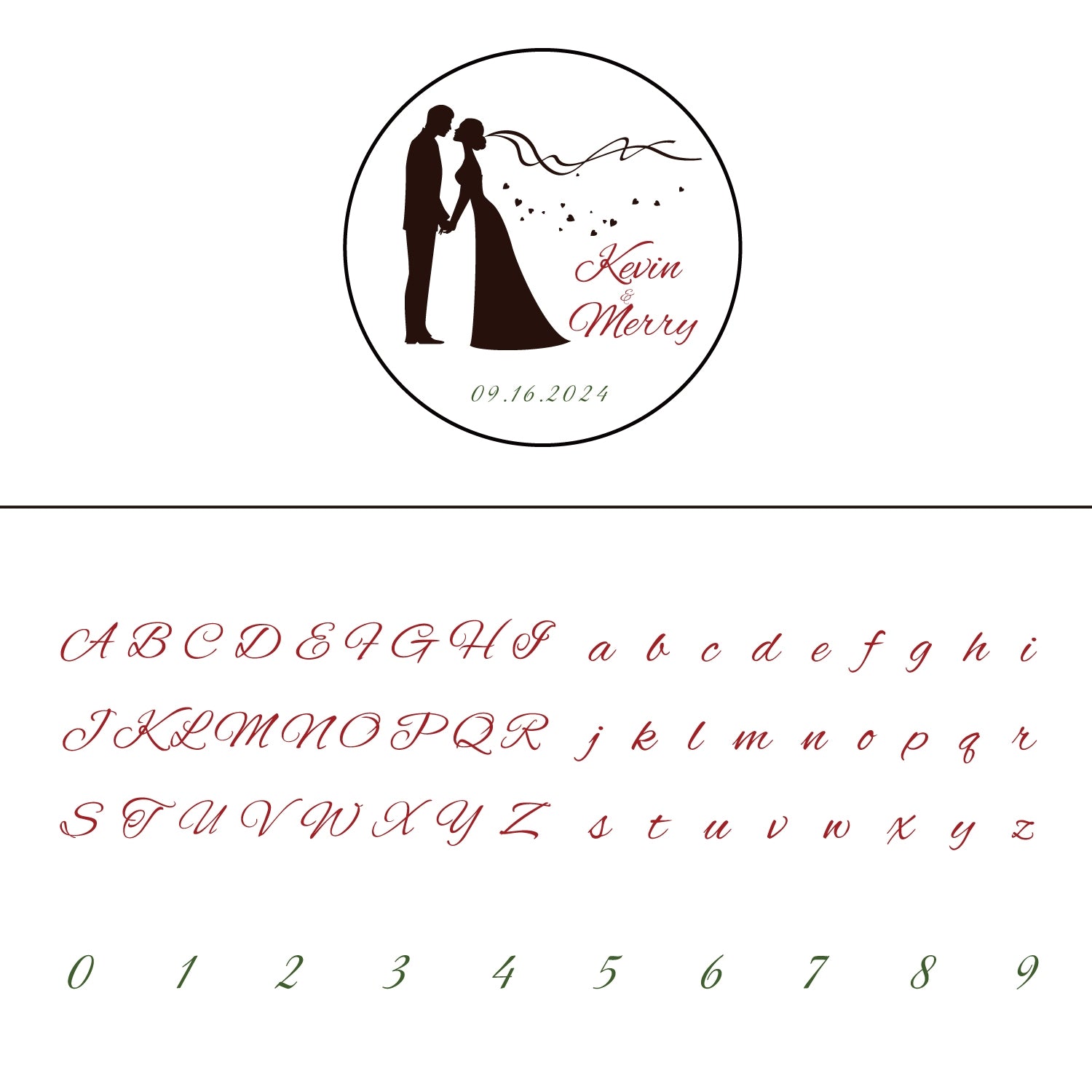 Tampon Encreur Sceau de Cire Personnalisé Figurine Jeunes Mariés Mariage 21
