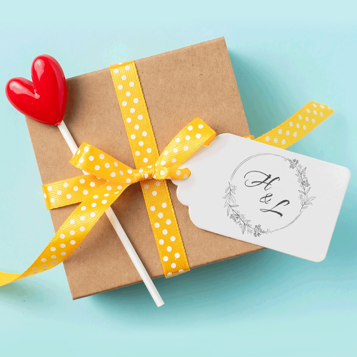 Custom Botanical Wedding Monogram Rubber Stamp - Style 4 wd1