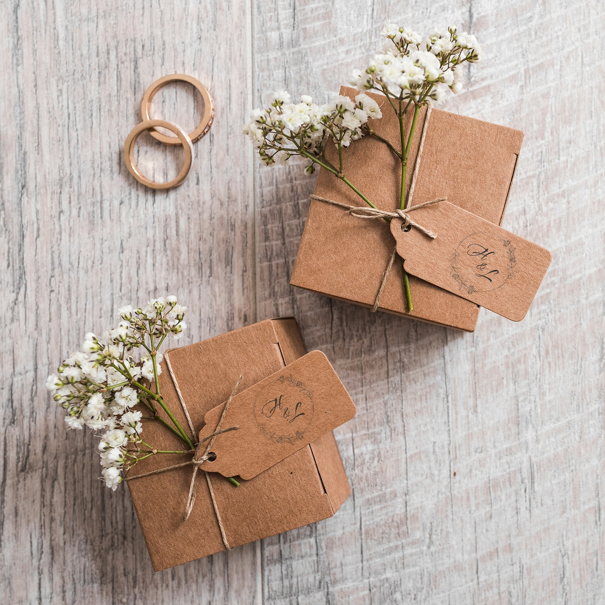 Custom Botanical Wedding Monogram Rubber Stamp - Style 4 wd2