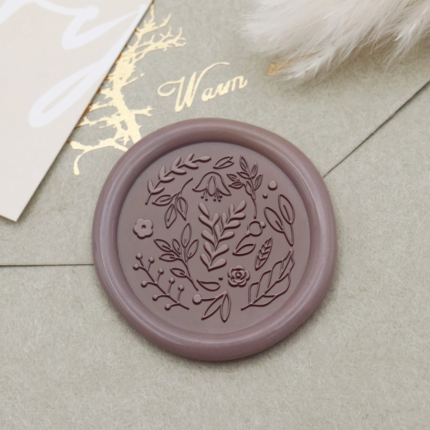 Tampon Encreur Sceau de Cire Motif Carrelage Floral - Style 9 1