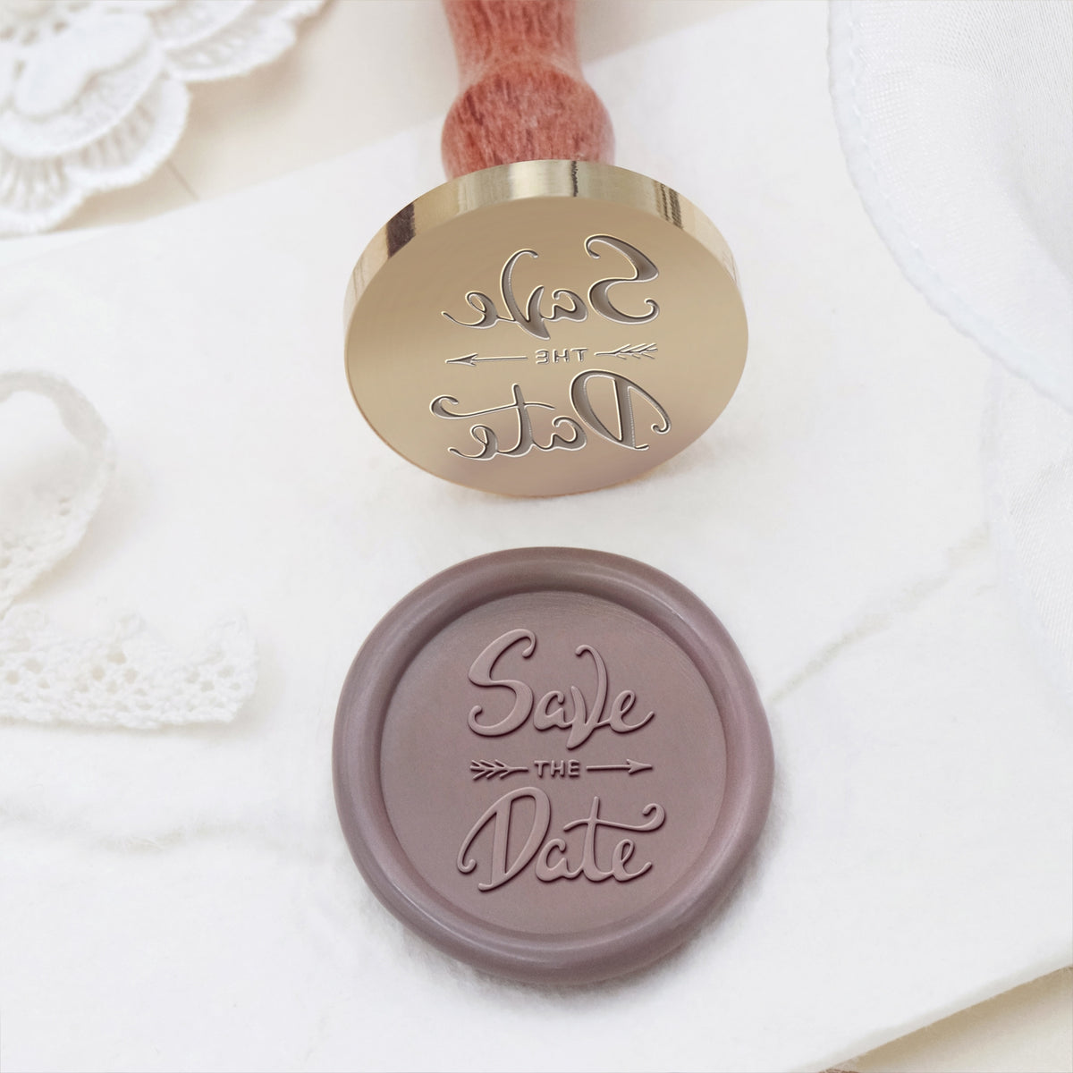 Invitation de mariage et annonce avec tampon encreur sceau de cire - Style 7 7