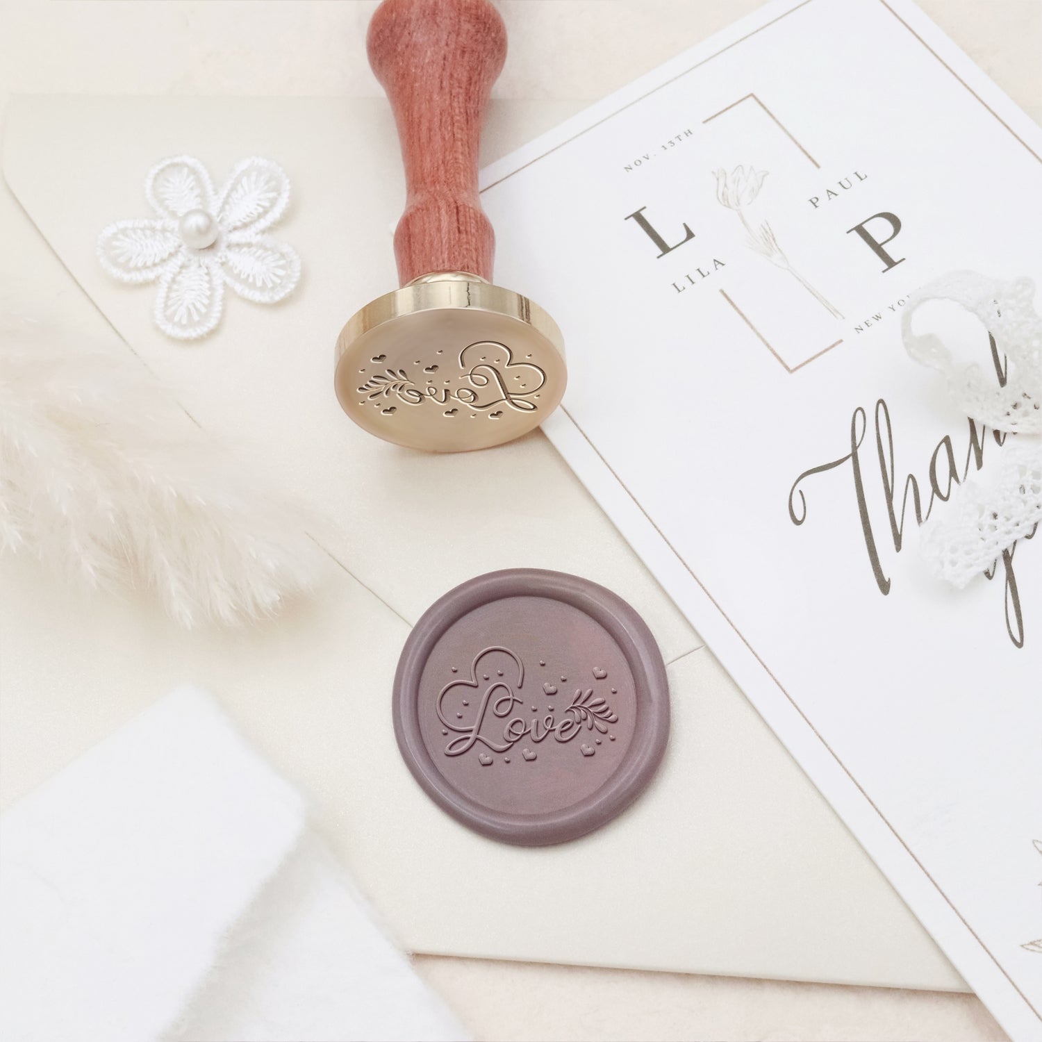 Tampon encreur sceau de cire pour invitation et annonce de mariage - Style 11 11-3