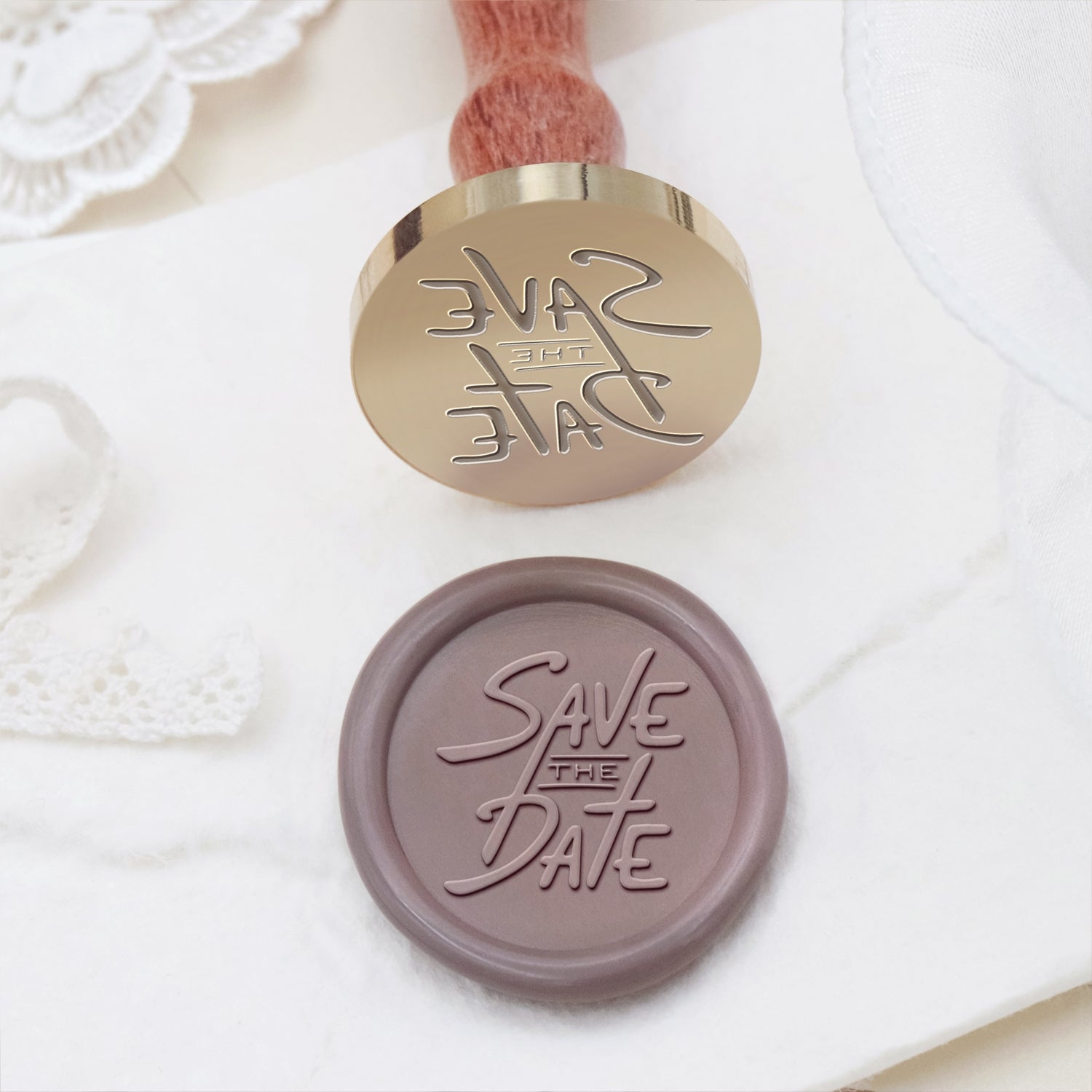 Tampon encreur de sceau de cire pour faire-part et annonces de mariage - Style 19 19