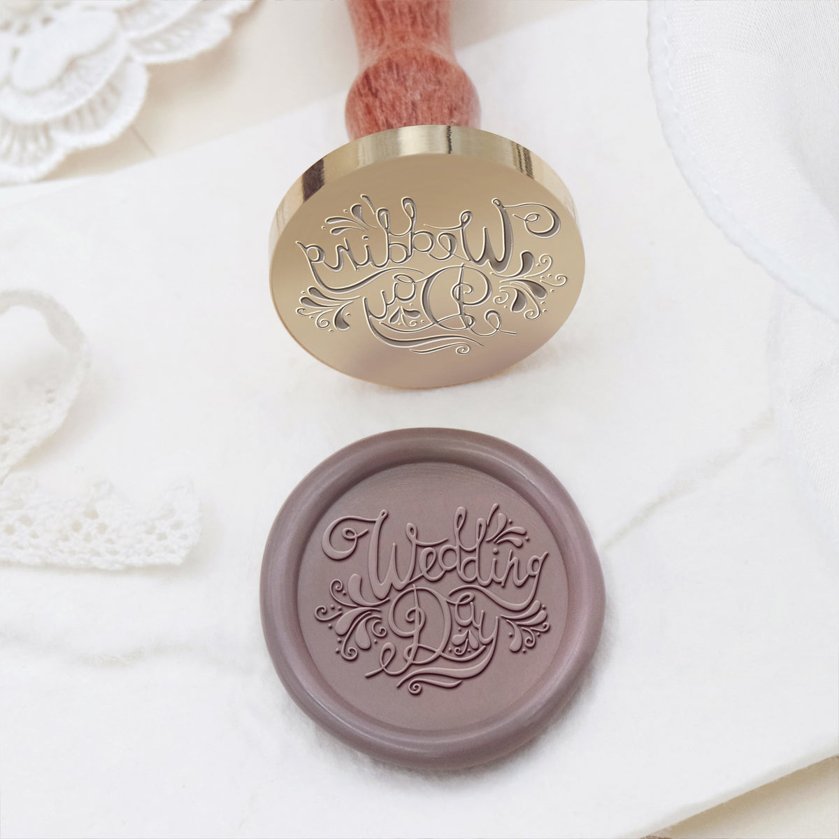 Tampon Encreur de Sceau de Cire d'Invitation et Annonce de Mariage - Style 27 27