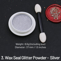3. Poudre pailletée pour cire à cacheter - Argent