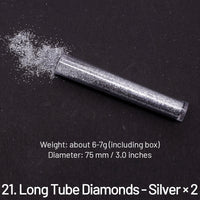 21. Diamants Tube Longs - Argent × 2