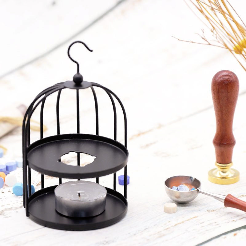 Réchaud à cire artistique rétro de style européen en forme de cage à oiseaux b