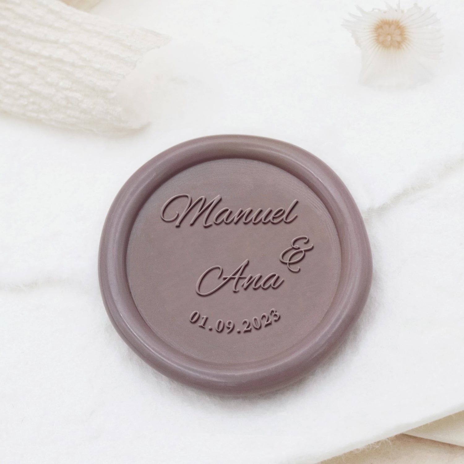 Tampon encreur sceau de cire à cacheter personnalisé minimaliste nom mariage - Style 2 1
