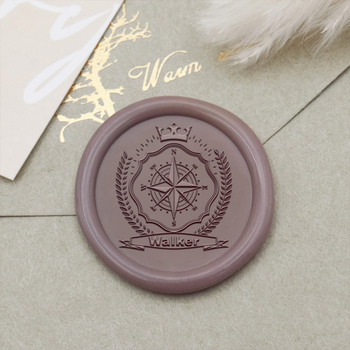 Tampon encreur sceau de cire personnalisé blason famille Walker 2