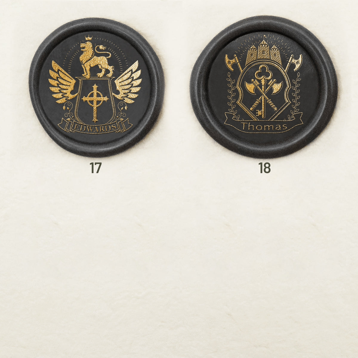 Tampon Encreur Sceau de Cire Blason Familial Personnalisé (18 Modèles) sku-5