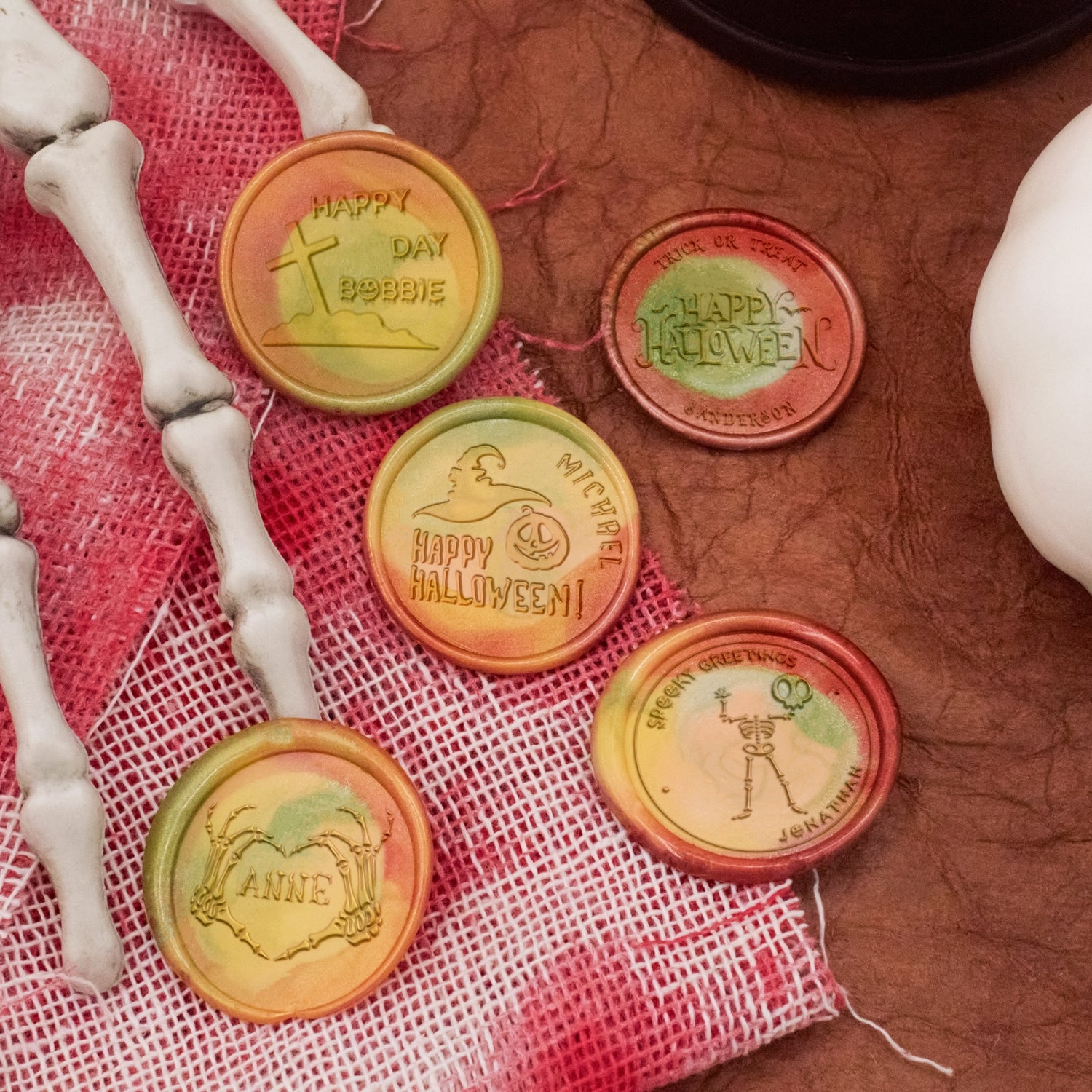 Tampon Encreur Sceau de Cire Personnalisé Halloween Nom (27 Designs) 3