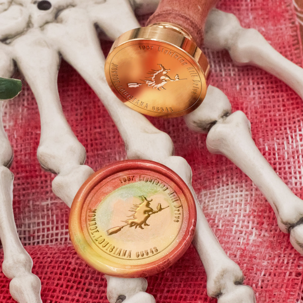 Tampon encreur sceau de cire adresse Halloween personnalisé - Style 27 1