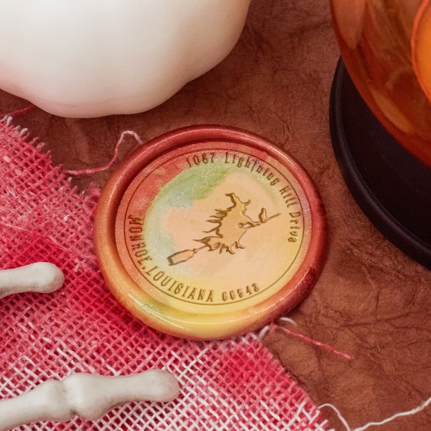 Tampon Encreur Sceau de Cire Adresse Halloween Personnalisé - Style 27 2