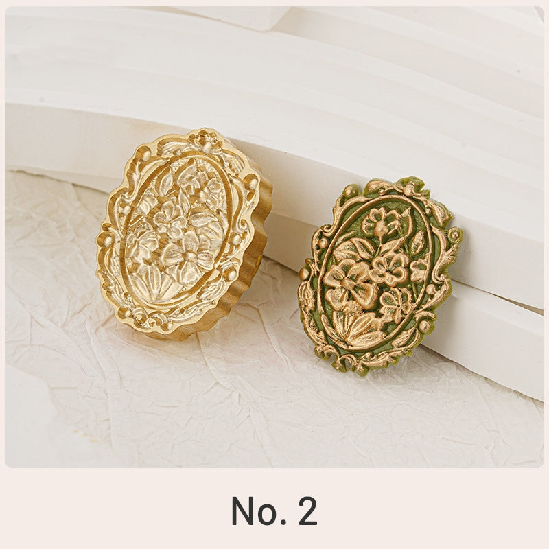 Tampon encreur sceau de cire fleur relief 3D (3 motifs) sku-2