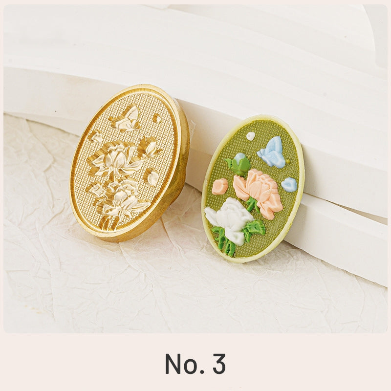 Tampon Encreur à Sceau de Cire Fleur Relief 3D (3 Designs) sku-3