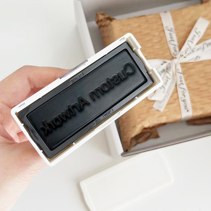 Tampon Encreur Photosensible Blanc Personnalisé Avec Votre Design a2