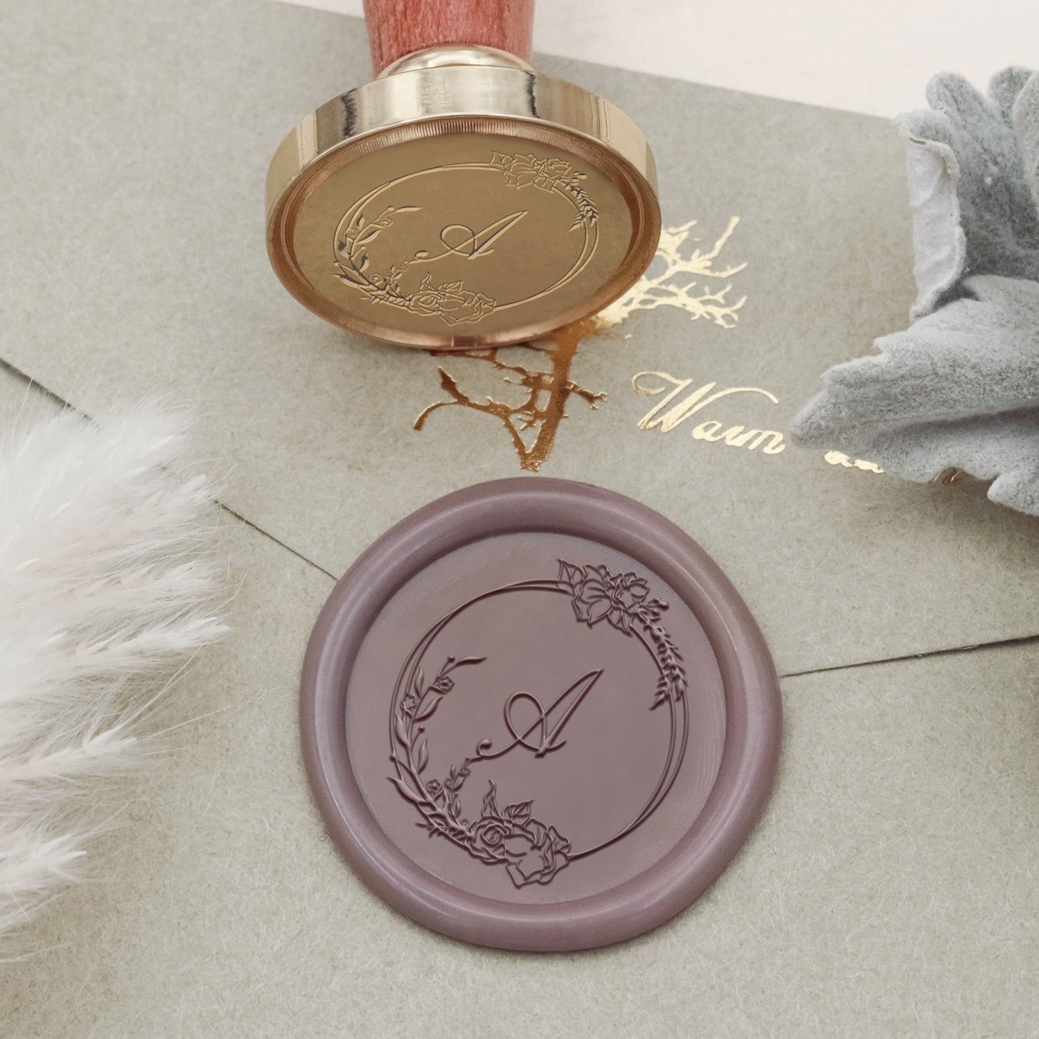 Chuchotements Énigmatiques Tampon Encreur Sceau de Cire à Cacheter Initiale Personnalisé - Style 2 2