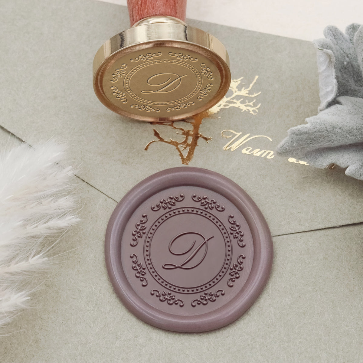 Enigmatic Whispers Custom Initial Wax Seal Stamp - Style 19 2