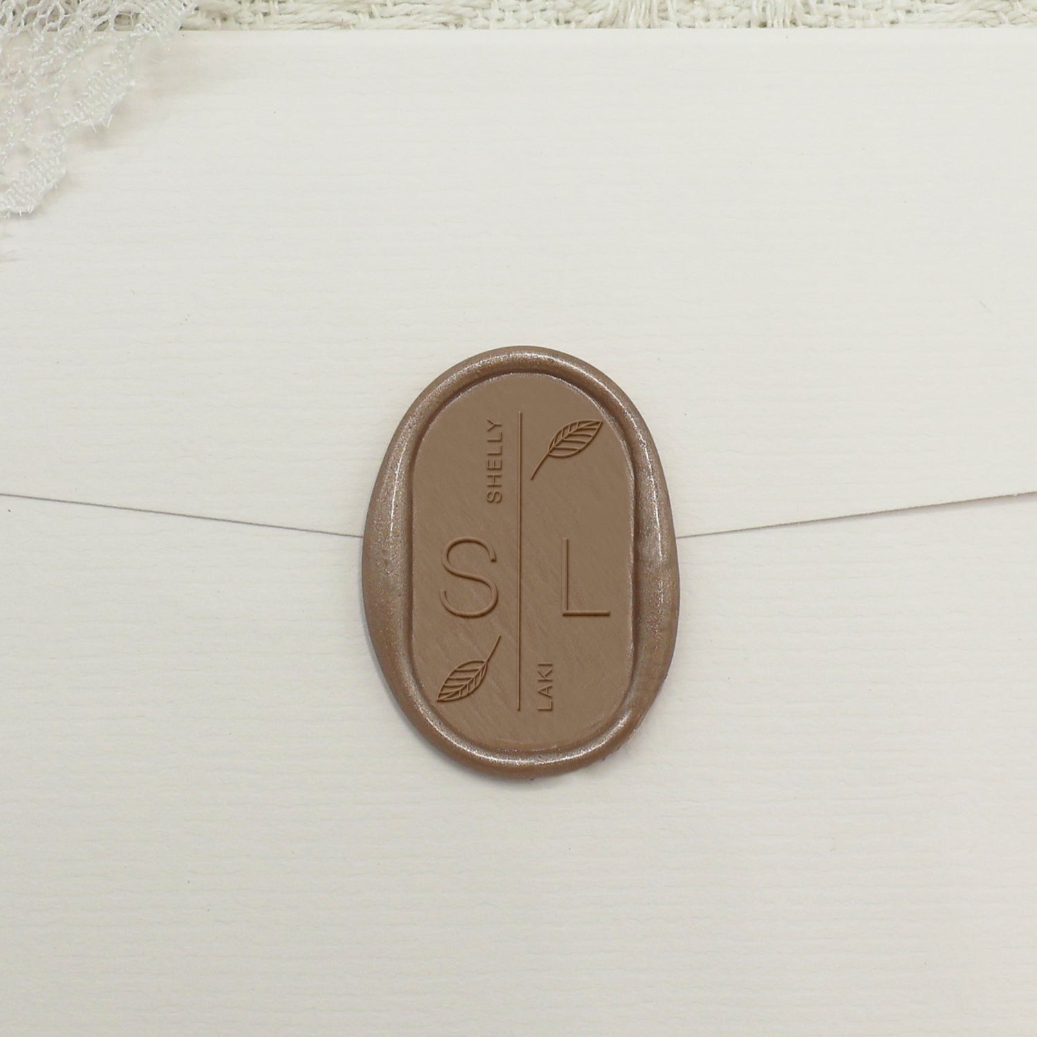 Custom Oval Wedding Wax Seal Stamp - Style 12 1