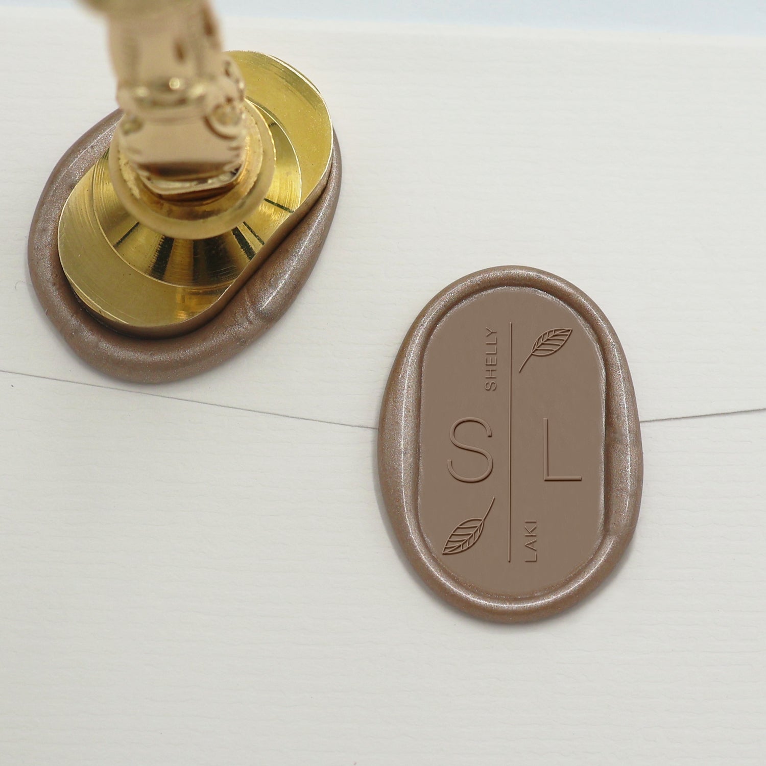 Custom Oval Wedding Wax Seal Stamp - Style 12 2