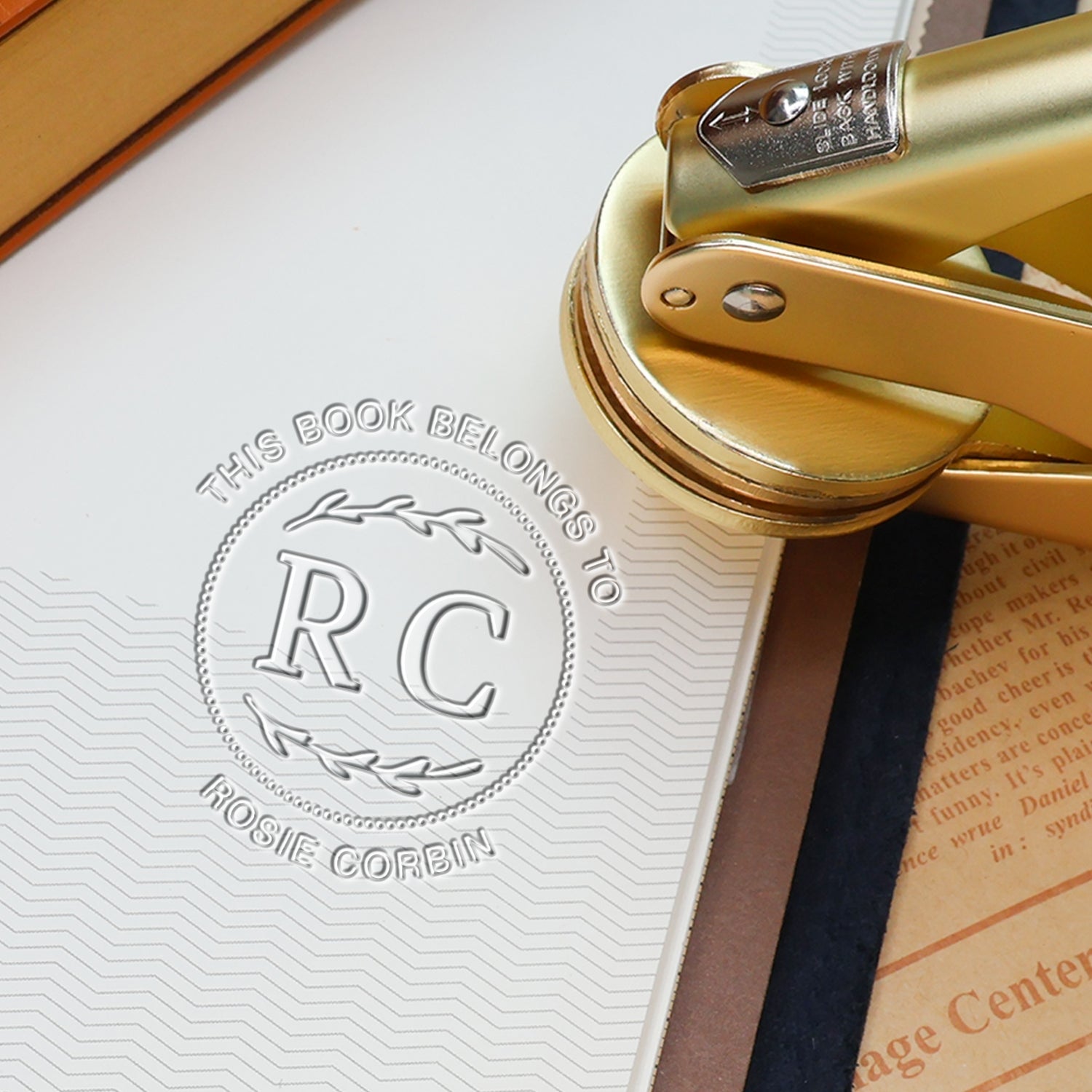 Custom Initials and Name Book Embosser Custom Initials and Name Book Embosser51