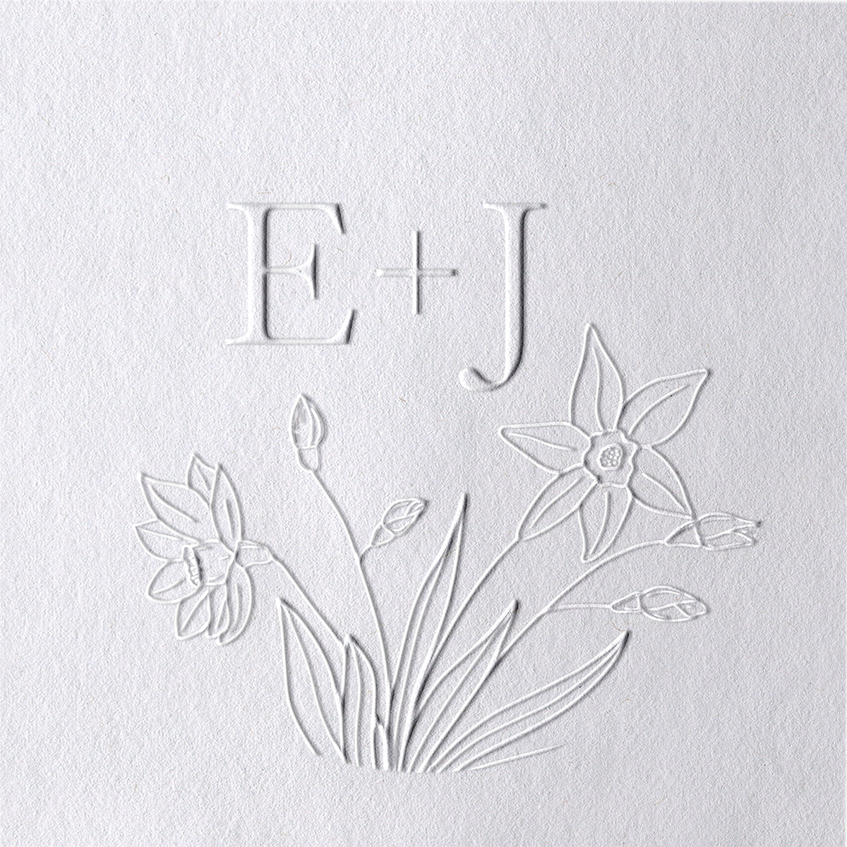 Timbre à sec de Monogramme de Mariage Initiales Botaniques Personnalisé - Style 20 Timbre à sec de Monogramme de Mariage Initiales Botaniques Personnalisé - Style 20201